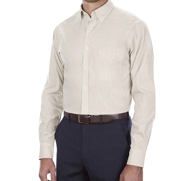 Van Heusen Men's Regular Fit Long Sleeve Striped Dress Shirt Size 16N(L) NWT - Picture 1 of 9